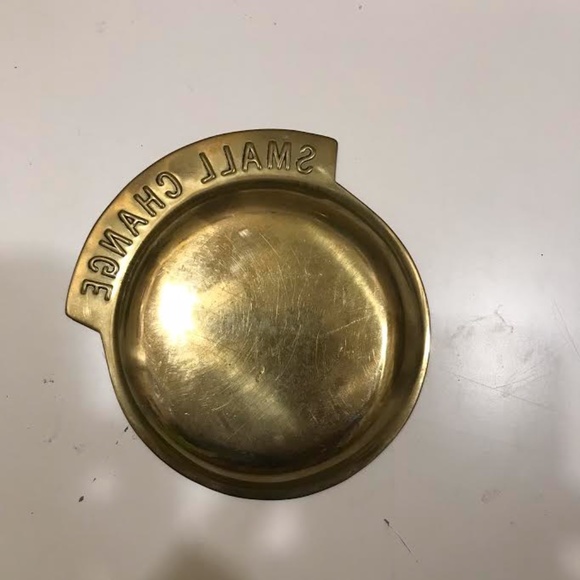Small Change Brass Trinket Catch All Dish - Picture 3 of 3